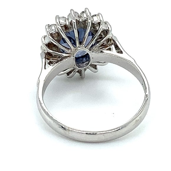 Blue Spinel 3.26ct Diamonds 18K White Gold Ring - Picture 4 of 8